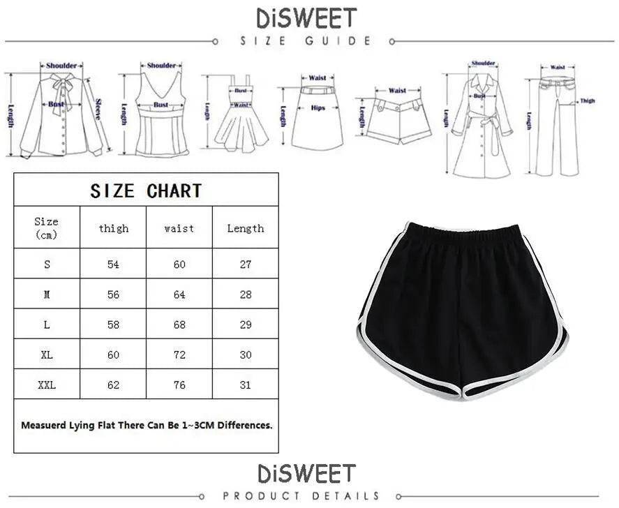 Elastic Striped Shorts For Women