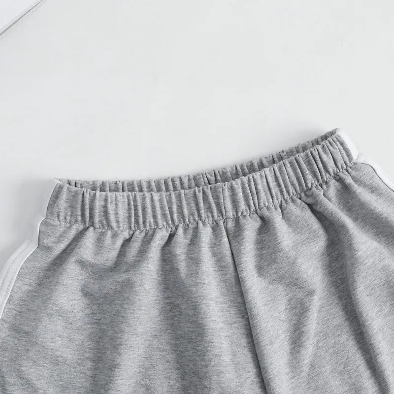 Elastic Striped Shorts For Women