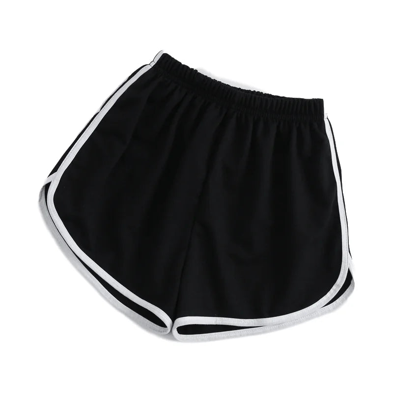 Elastic Striped Shorts For Women