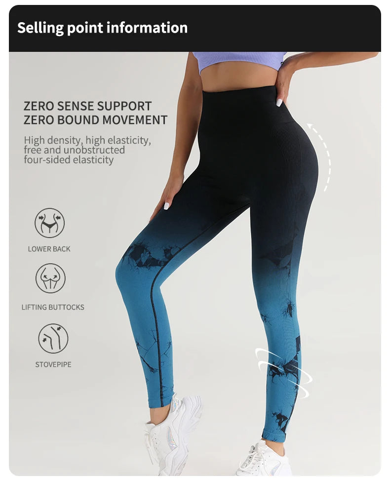 Tie Dye Women’s Leggings Seamless High Waisted