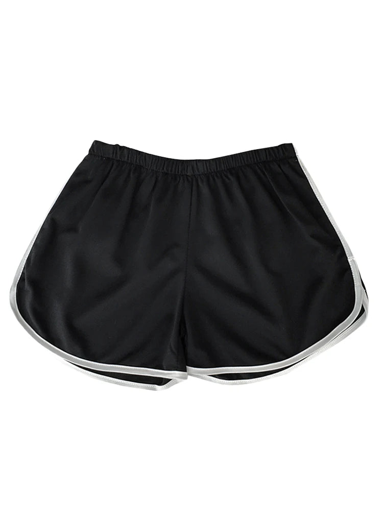 Elastic Striped Shorts For Women