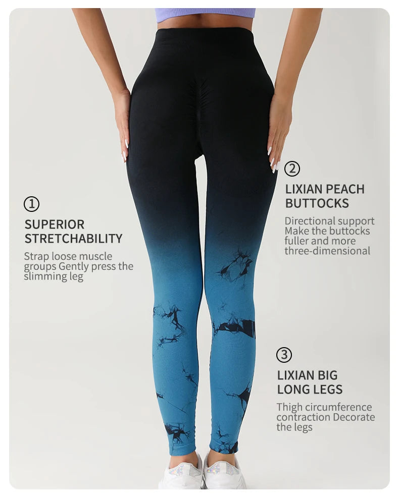 Tie Dye Women’s Leggings Seamless High Waisted