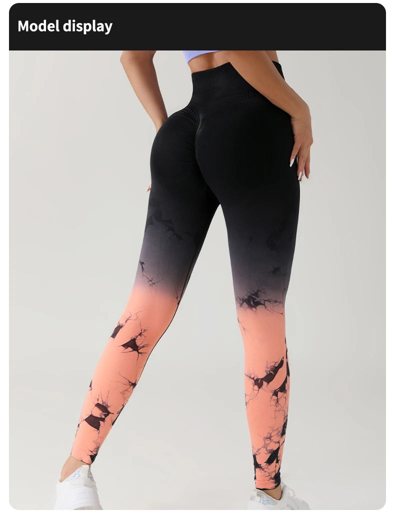 Tie Dye Women’s Leggings Seamless High Waisted