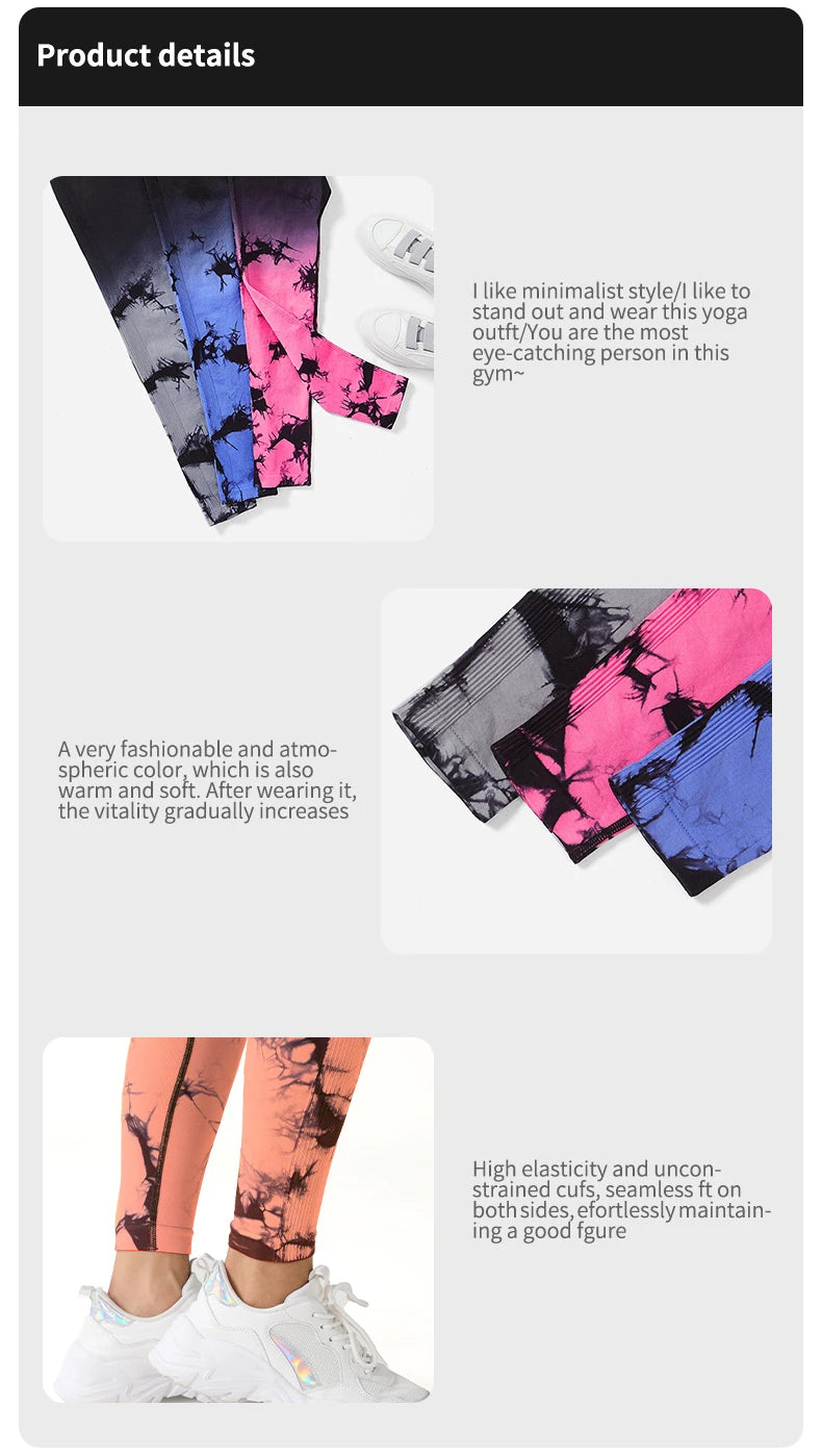Tie Dye Women’s Leggings Seamless High Waisted