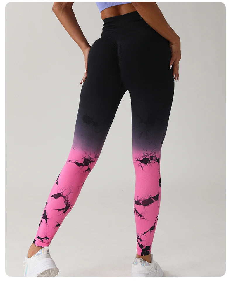 Tie Dye Women’s Leggings Seamless High Waisted