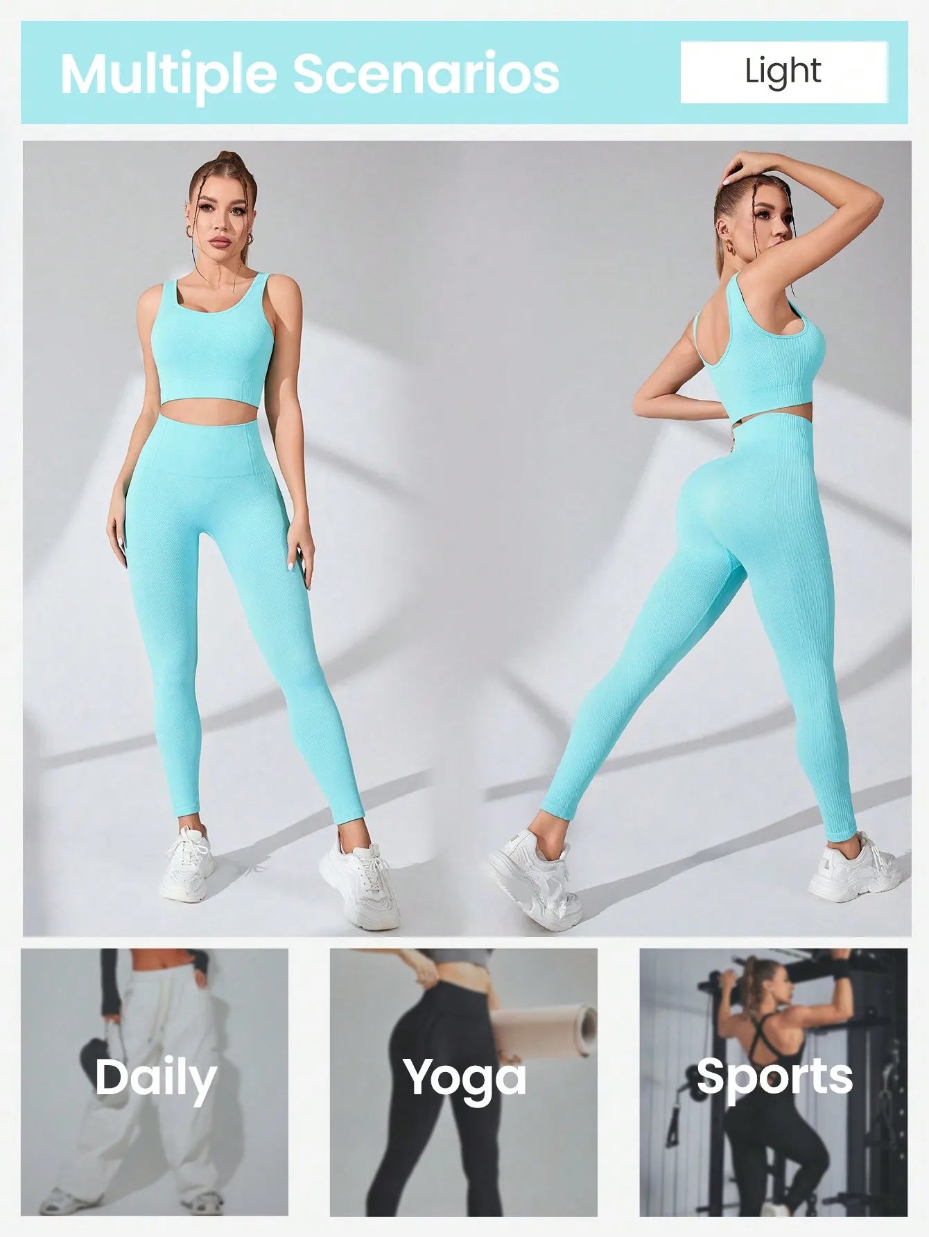 Women’s Workout Sets 2 Piece - Seamless Yoga Leggings